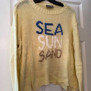 Wooden Ships Yellow Sea Sun Sand Sweater, Size Medium/Large